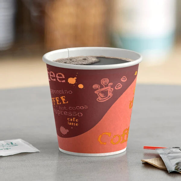 8oz Hot Cups Printed - 1,000/Case