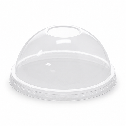 Rise Up 9/12 oz Clear PET Dome Lid with No Hole - 1000/Case