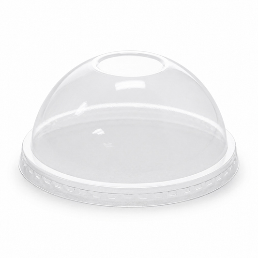 Rise Up 9/12 oz Clear PET Dome Lid with No Hole - 1000/Case