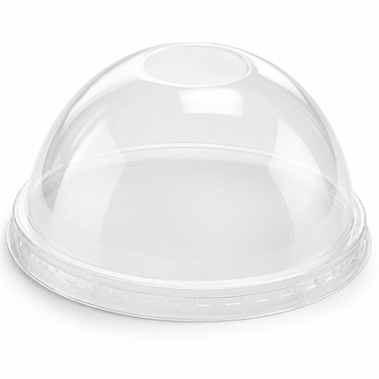 Rise Up 9/12 oz Clear PET Dome Lid with No Hole - 1000/Case