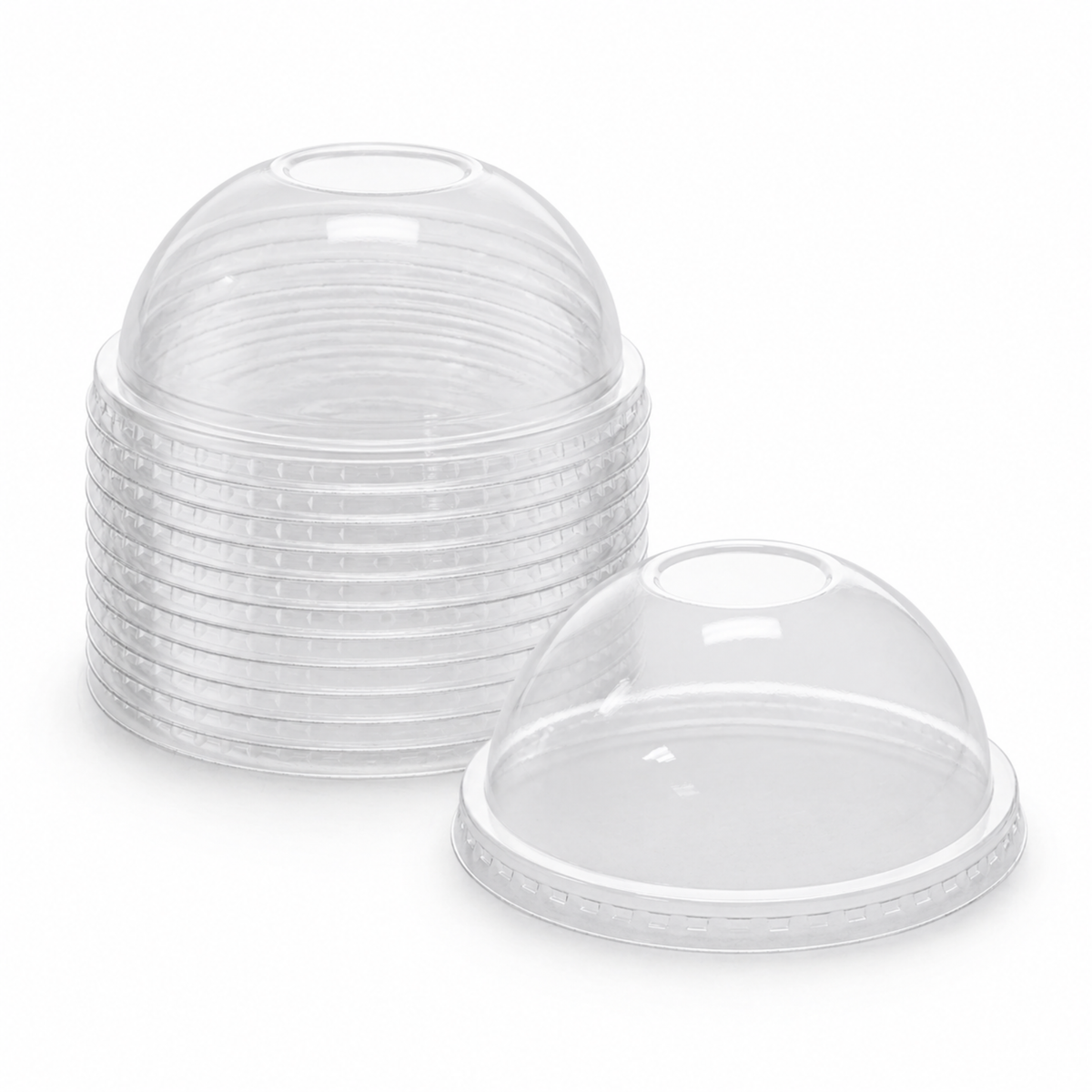 Rise Up 9/12 oz Clear PET Dome Lid with No Hole - 1000/Case