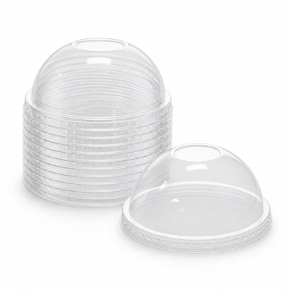 Rise Up 9/12 oz Clear PET Dome Lid with No Hole - 1000/Case