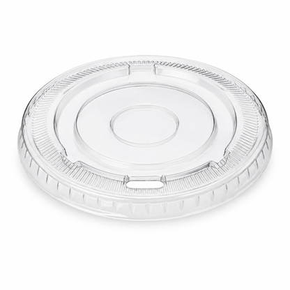 Rise Up 9/12 oz Clear PET Flat Lid with Straw Slot - 1000/Case