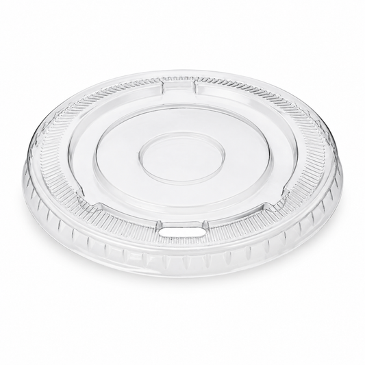 Rise Up 9/12 oz Clear PET Flat Lid with Straw Slot - 1000/Case