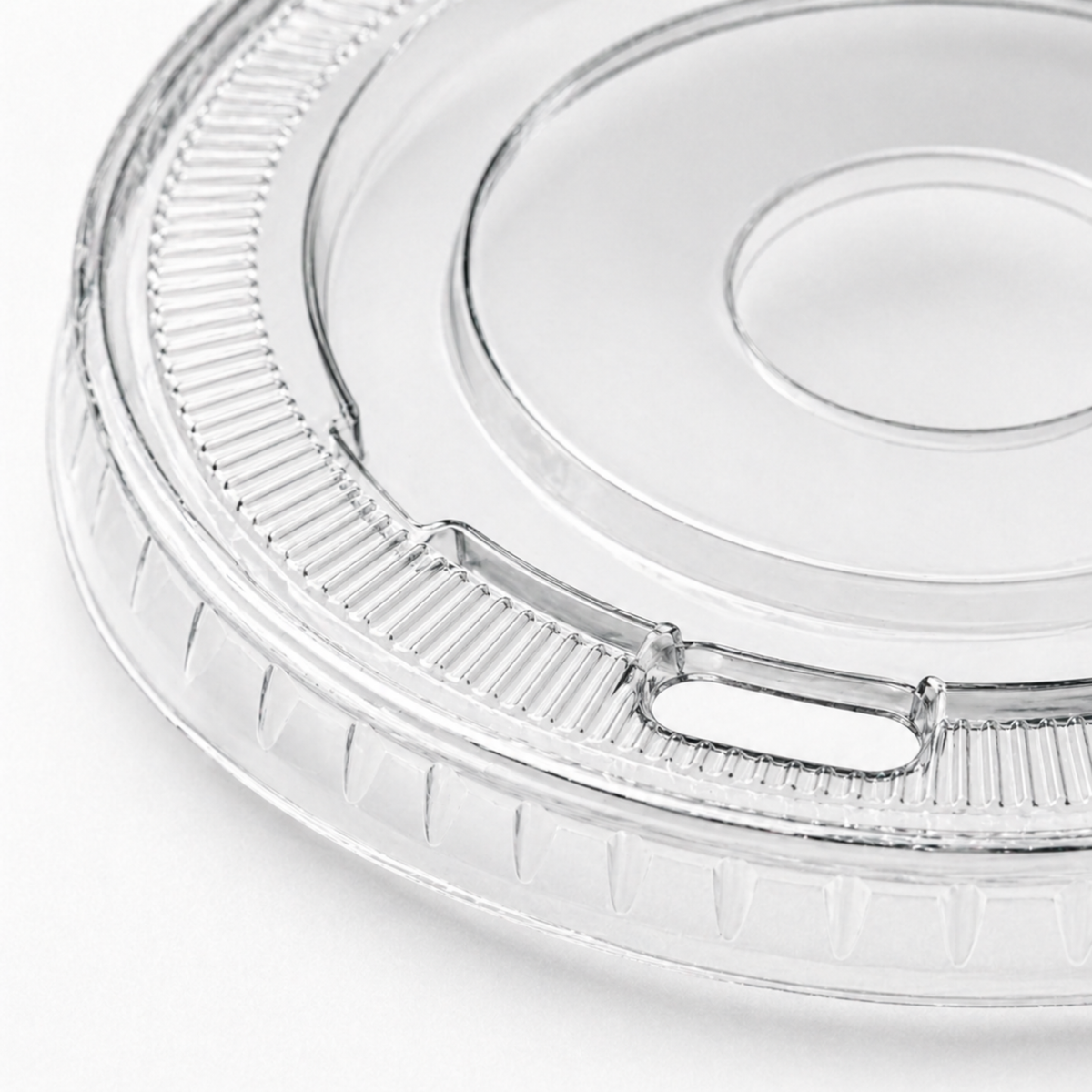 Rise Up 9/12 oz Clear PET Flat Lid with Straw Slot - 1000/Case