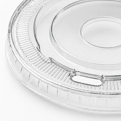 Rise Up 9/12 oz Clear PET Flat Lid with Straw Slot - 1000/Case
