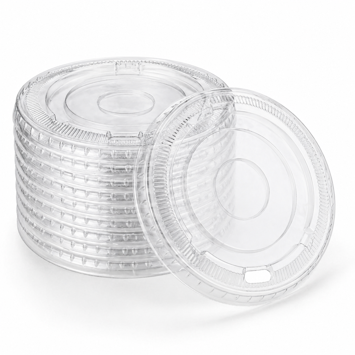 Rise Up 9/12 oz Clear PET Flat Lid with Straw Slot - 1000/Case