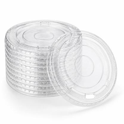 Rise Up 9/12 oz Clear PET Flat Lid with Straw Slot - 1000/Case