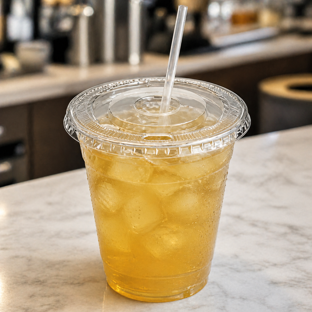Rise Up 9/12 oz Clear PET Flat Lid with Straw Slot - 1000/Case