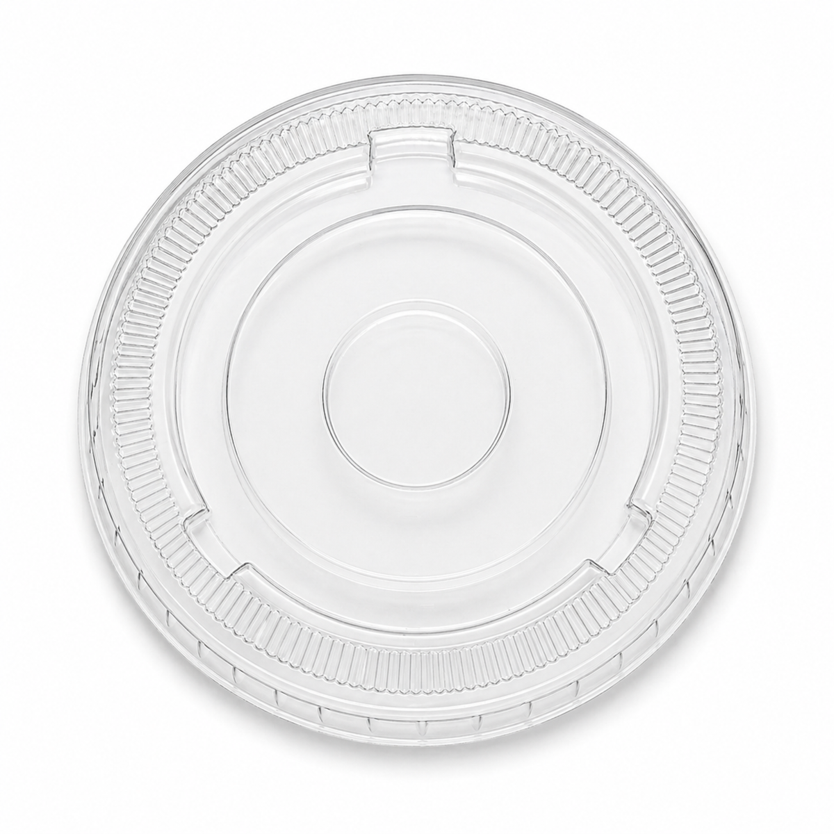 Rise Up 9/12 oz Clear PET Flat Lid without Straw Slot - 1000/Case