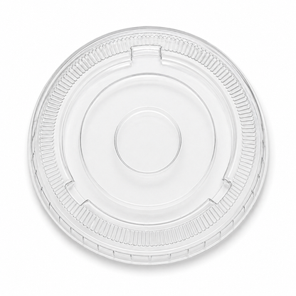 Rise Up 9/12 oz Clear PET Flat Lid without Straw Slot - 1000/Case