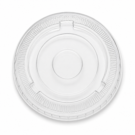 Rise Up 9/12 oz Clear PET Flat Lid without Straw Slot - 1000/Case