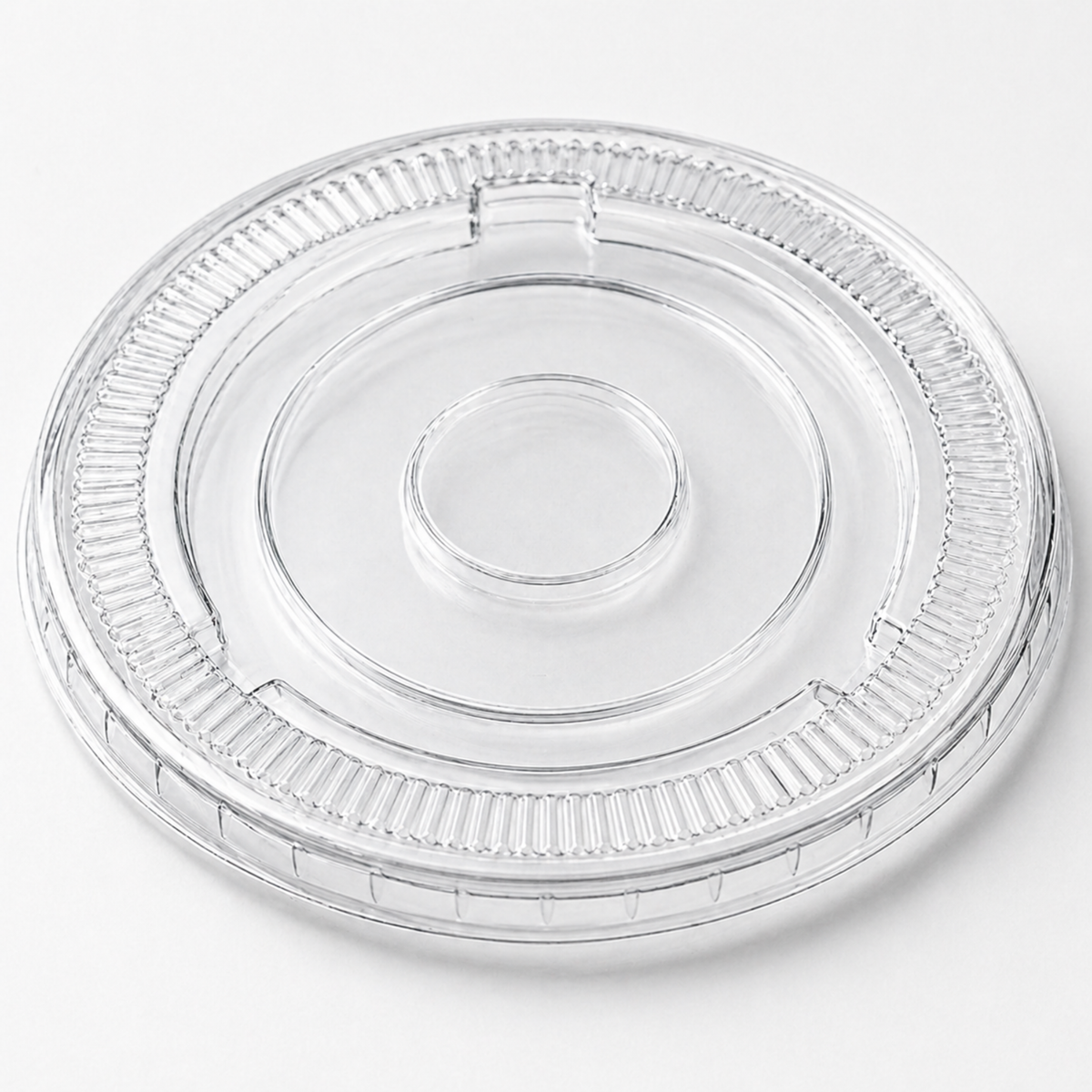 Rise Up 9/12 oz Clear PET Flat Lid without Straw Slot - 1000/Case