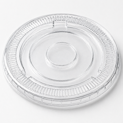 Rise Up 9/12 oz Clear PET Flat Lid without Straw Slot - 1000/Case
