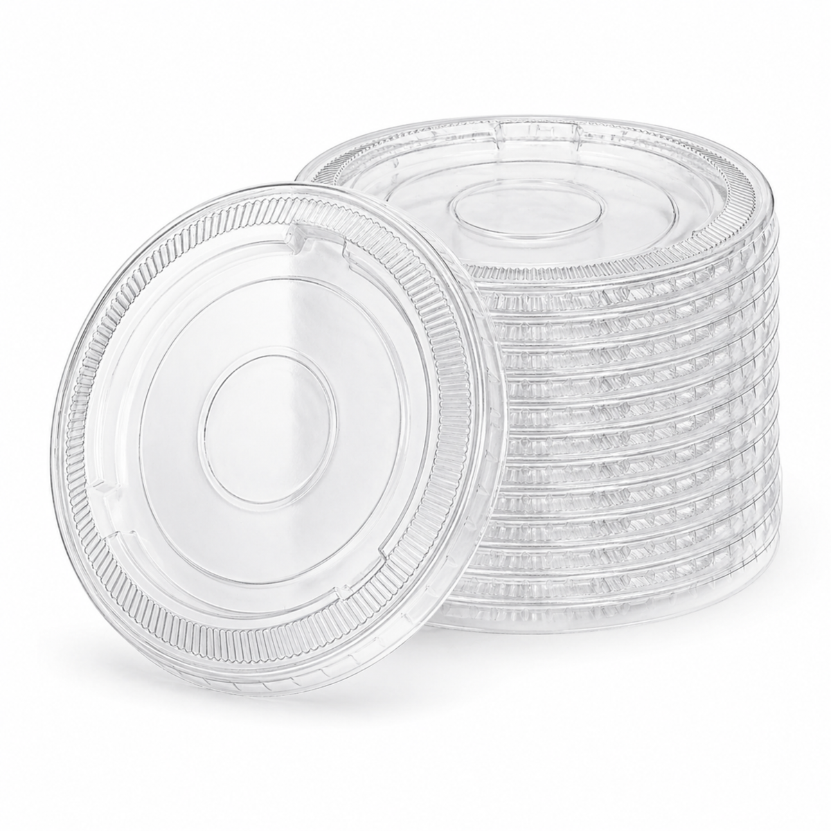 Rise Up 9/12 oz Clear PET Flat Lid without Straw Slot - 1000/Case