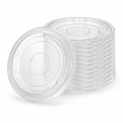 Rise Up 9/12 oz Clear PET Flat Lid without Straw Slot - 1000/Case