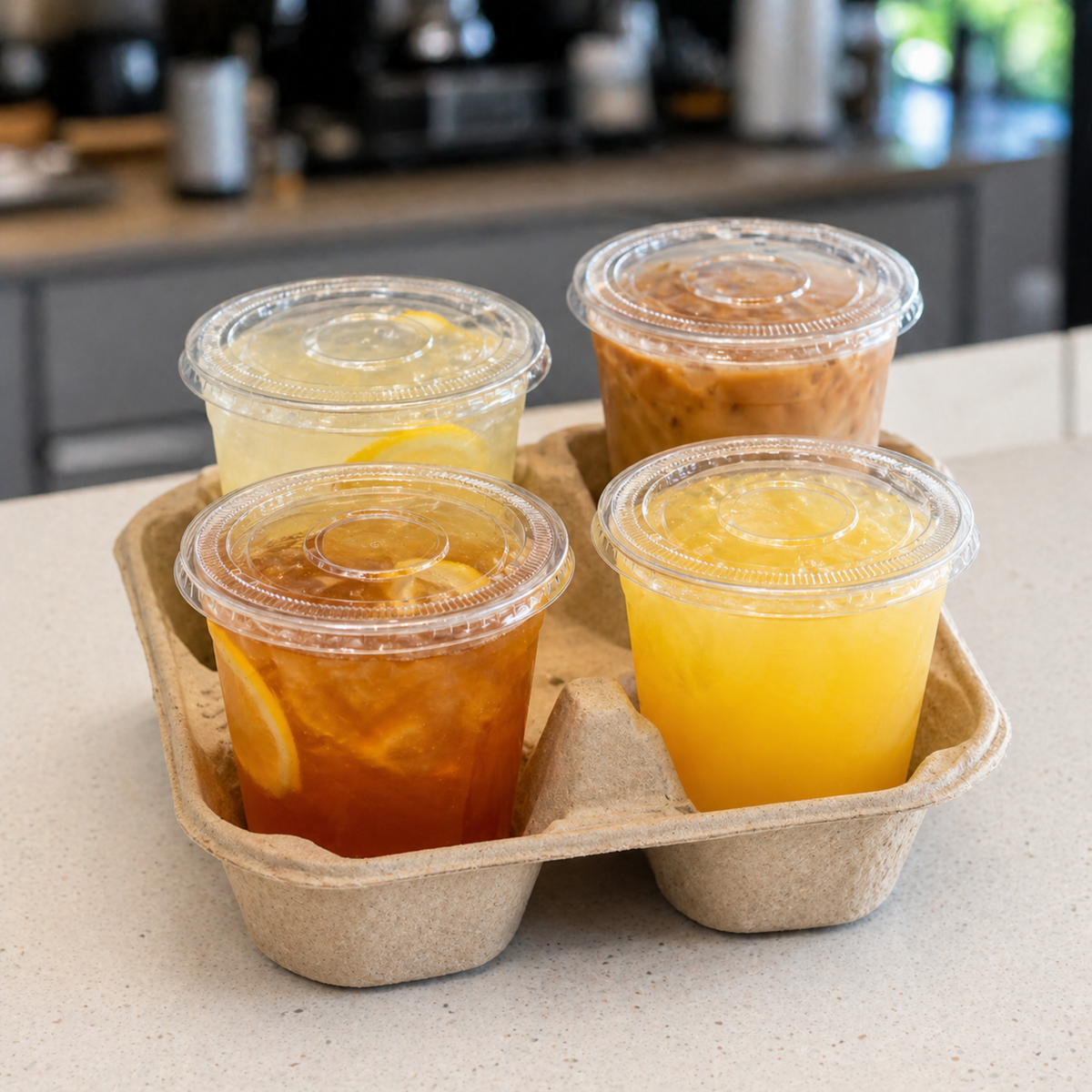 Rise Up 9/12 oz Clear PET Flat Lid without Straw Slot - 1000/Case