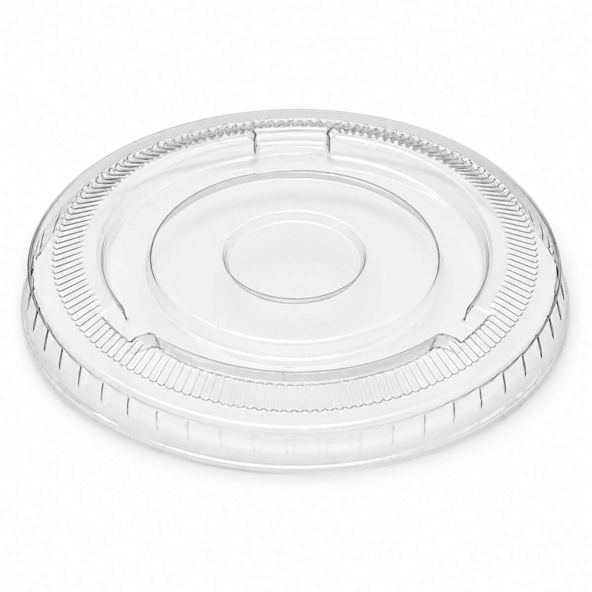 Rise Up 9/12 oz Clear PET Flat Lid without Straw Slot - 1000/Case