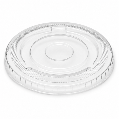 Rise Up 9/12 oz Clear PET Flat Lid without Straw Slot - 1000/Case