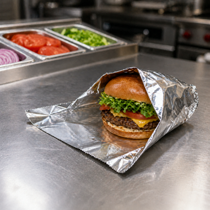 Rise Up 9" x 10 3/4" Interfolded Pop-Up Aluminum Foil Sheets - 3000/Case