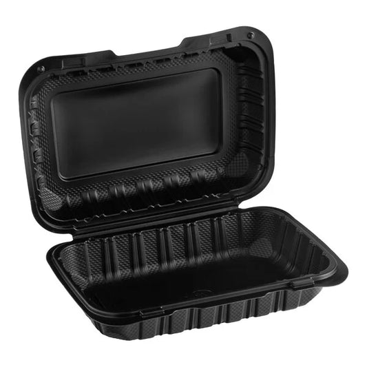 9x6 PP Hinged Container 206 Black - 150/Case