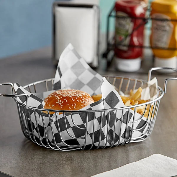 12"x12" Black Check Deli Wrap Paper (basket Liner) - 5,000/Case