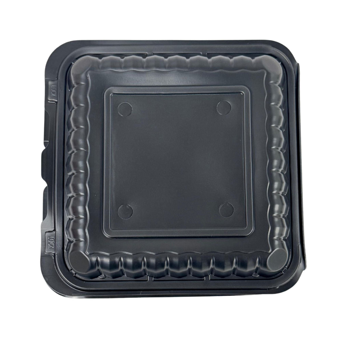 Black Hinged Container (Mineral-Filled Polypropylene) 1 Compartment 8x8