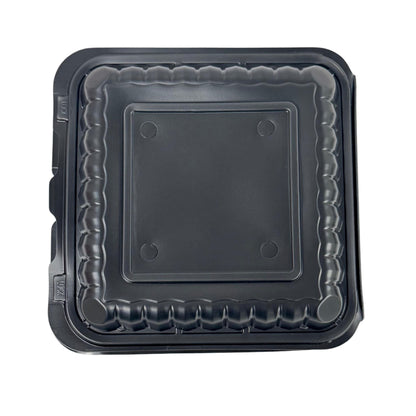 Black Hinged Container (Mineral-Filled Polypropylene) 1 Compartment 8x8