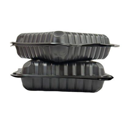 Black Hinged Container (Mineral-Filled Polypropylene) 1 Compartment 8x8