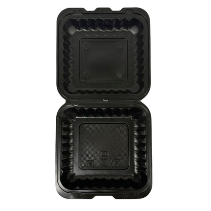 Black Hinged Container (Mineral-Filled Polypropylene) 1 Compartment 9x9