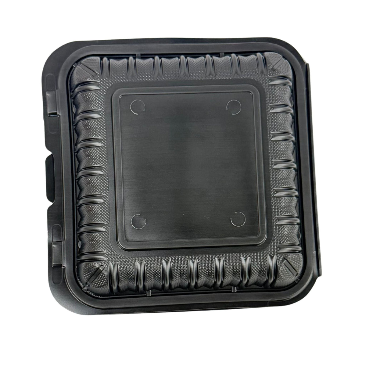 Black Hinged Container (Mineral-Filled Polypropylene) 1 Compartment 9x9