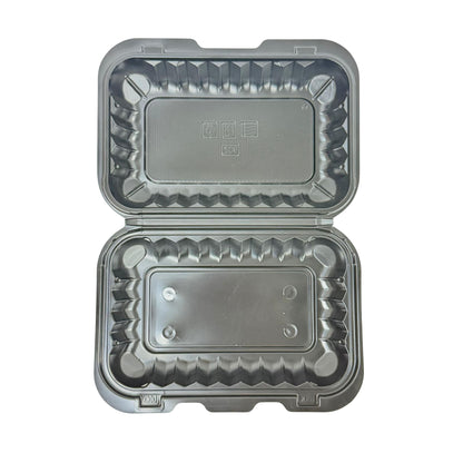 Black Hinged Container (Mineral-Filled Polypropylene) 1 Compartment 9x6