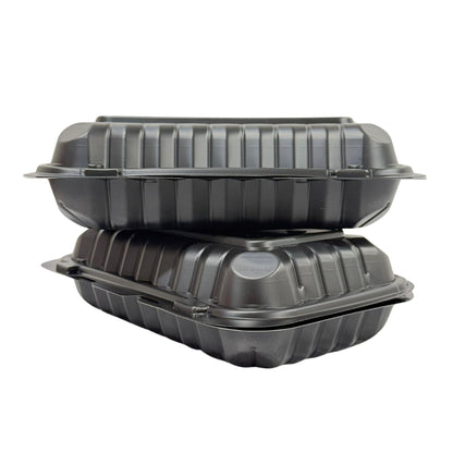 Black Hinged Container (Mineral-Filled Polypropylene) 1 Compartment 9x6