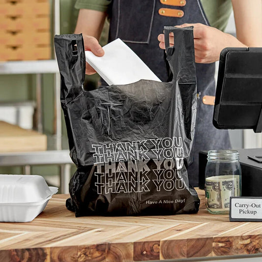 1/6 Black Thank You Shopping bag - 400/Bags