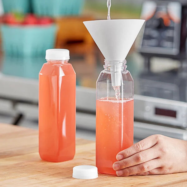 12 oz. Tall Square PET Clear Juice Bottle with Clear Lid - 228/Case