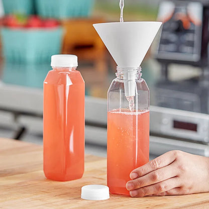 12 oz. Tall Square PET Clear Juice Bottle with Clear Lid - 228/Case