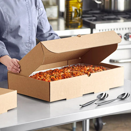 21" x 13" x 4" Heavy Deep Full Pan Corrugated Catering Box - 50/Case