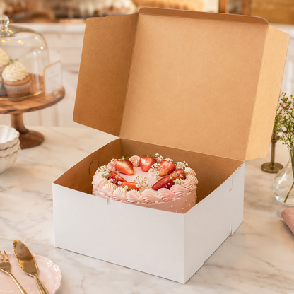 12" x 12" x 4" White Cake / Bakery Box - 100/Case