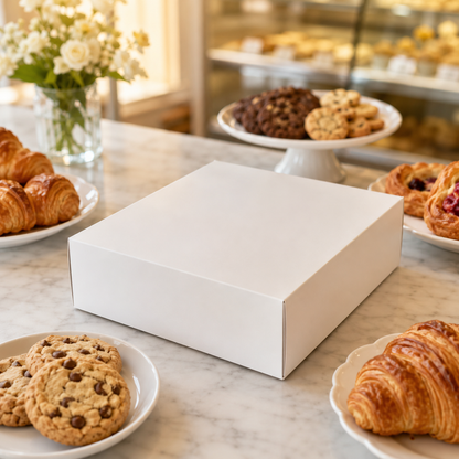 9" x 9" x 3" White Cake / Bakery Box - 250/Case