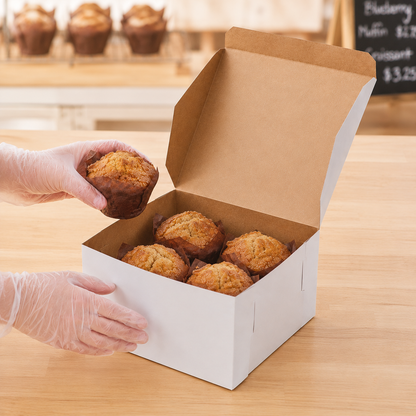 8" x 8" x 5" White Customizable Cake / Bakery Box - 100/Case
