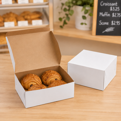 8" x 8" x 5" White Customizable Cake / Bakery Box - 100/Case