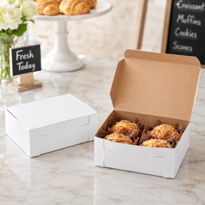 6" x 4 1/2" x 2 3/4" White Bakery Box - 250/Case