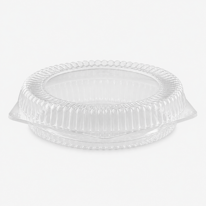 10" Clear Hinged Pie Clamshell Container Shallow - 100/Case