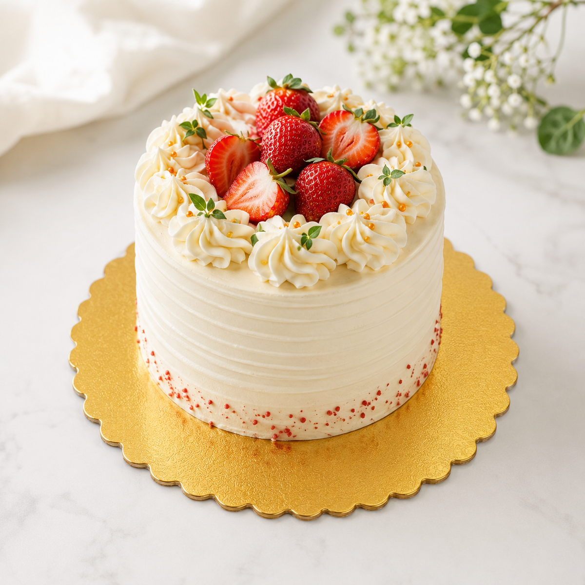 9" Gold Laminated Corrugated Cake Circle - 100/Case