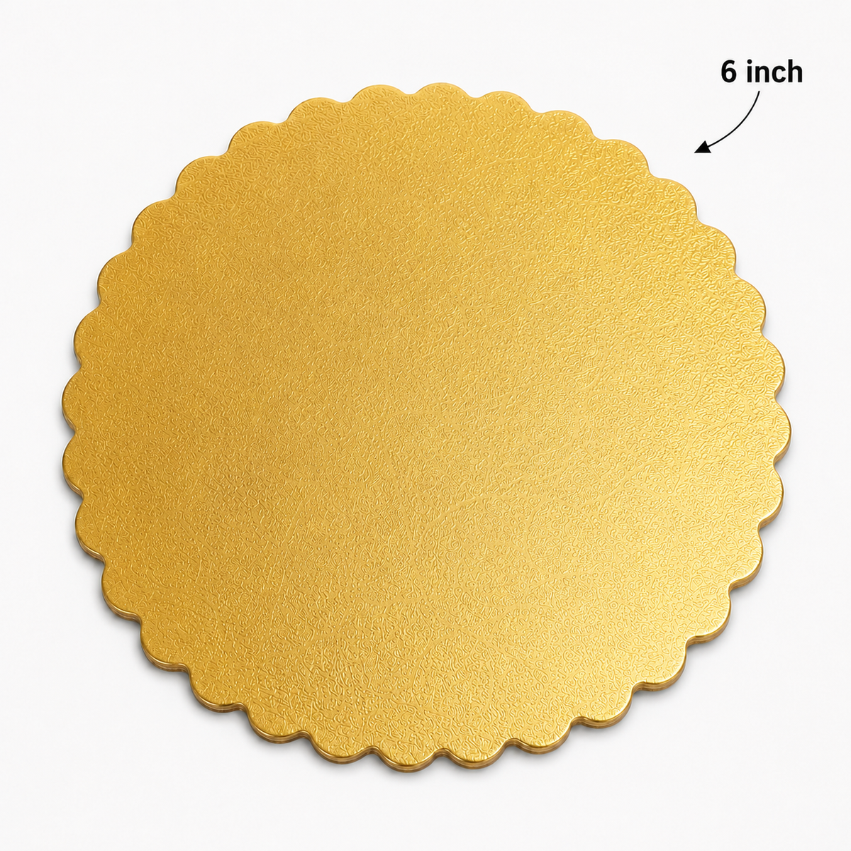 6" Gold Laminated Corrugated Cake Circle - 100/Case