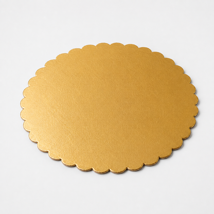7" Gold Laminated Corrugated Cake Circle - 100/Case