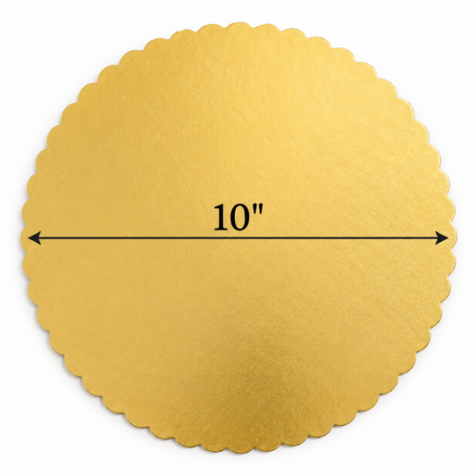 10" Gold Laminated Corrugated Cake Circle - 100/Case