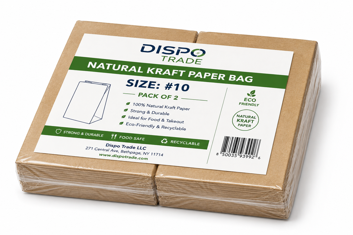 Imported 10 lb Natural Kraft Paper Bag - 2x500/Bundle