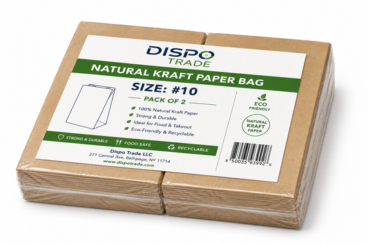 Imported 10 lb Natural Kraft Paper Bag - 2x500/Bundle