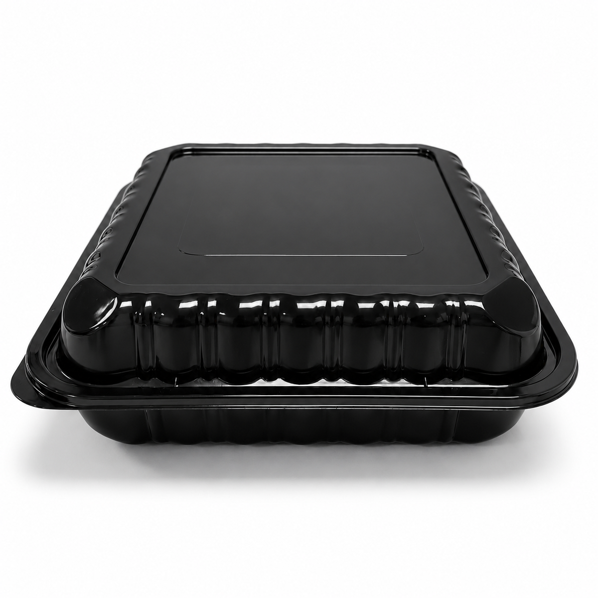 9x9 Hinged Container (1 Compartment) Shine Black - 150/Case